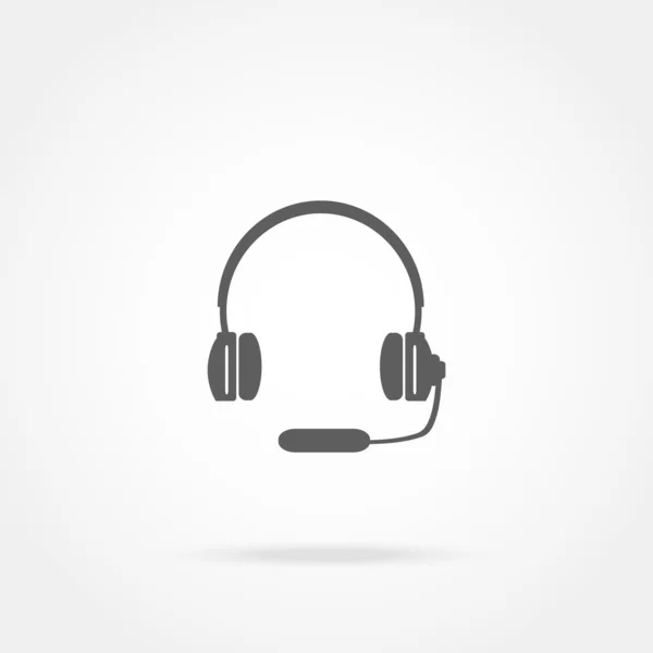 Auriculares con un icono de auriculares de micrófono — Vector de stock