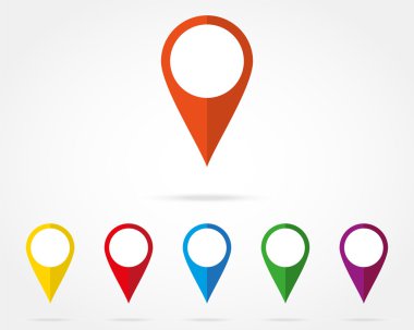 Gölge ile renkli işaretçi kümesi