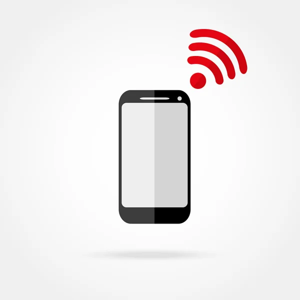 Mobiele telefoon met Wi fi pictogram — Stockvector