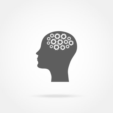 Bir mekanizma simgesi olan bir insan kafası