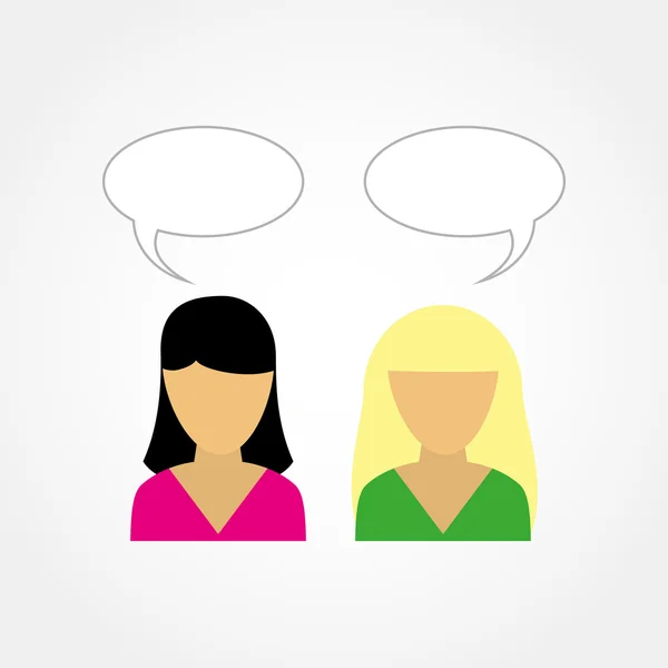 Két lány beszél egymással — Stock Vector