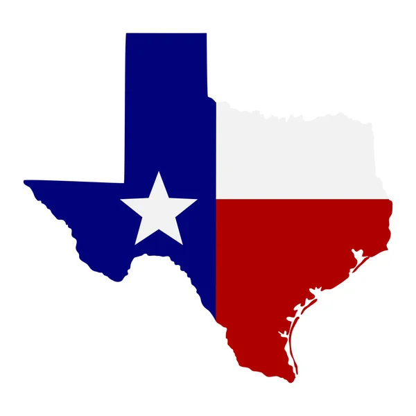 Kaart van de Amerikaanse staat Texas — Stockvector