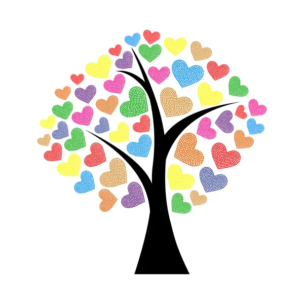 Δέντρο με καρδιές — Διανυσματικό Αρχείο