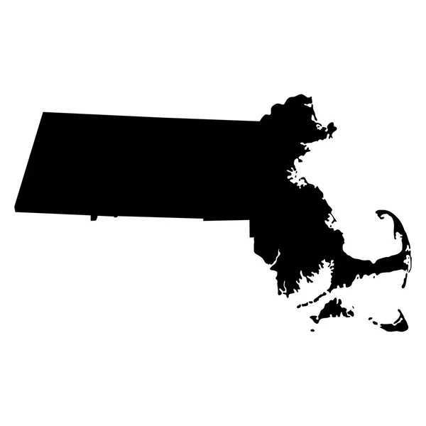 Mapa del estado de Massachusetts — Archivo Imágenes Vectoriales