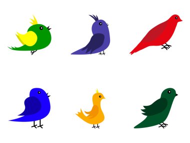 karikatür kuş koleksiyonu