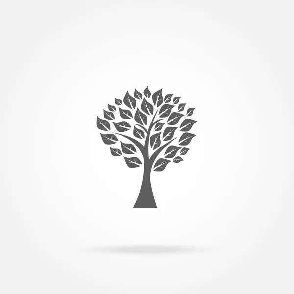 Árbol con icono de hojas — Archivo Imágenes Vectoriales