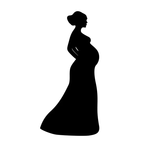 Silhouet van een zwangere vrouw — Stockvector