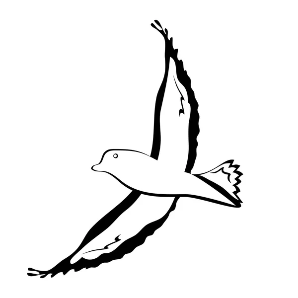 Silhouet vliegende vogels — Stockvector