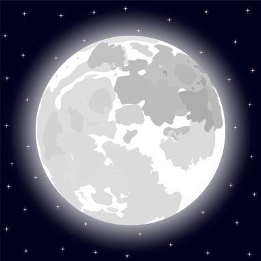 gece gökyüzünde yıldızlar ile moon