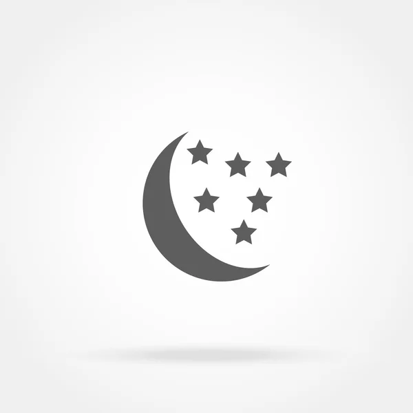 Icono Luna y estrellas — Vector de stock