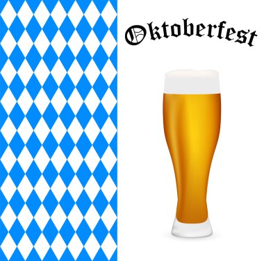 Sembolleri Oktoberfest bira ve Bavyera bayrağı