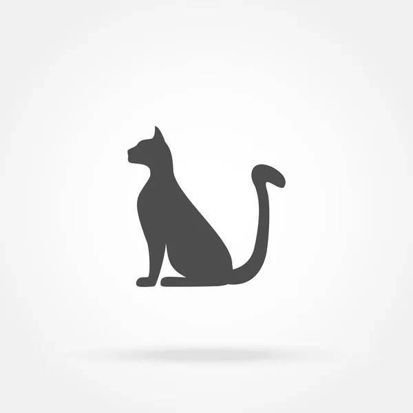 Silhouette einer Katzenikone — Stockvektor