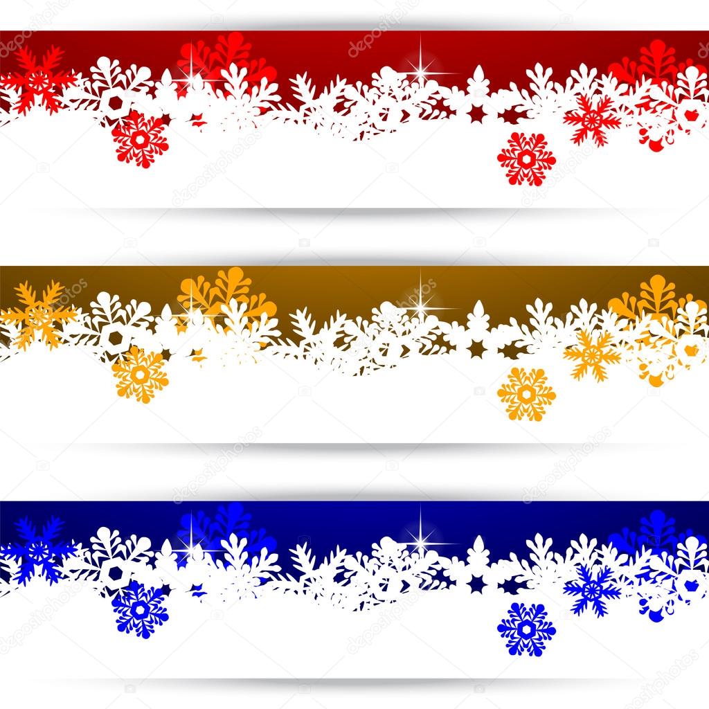 Christmas banners with snowflakes