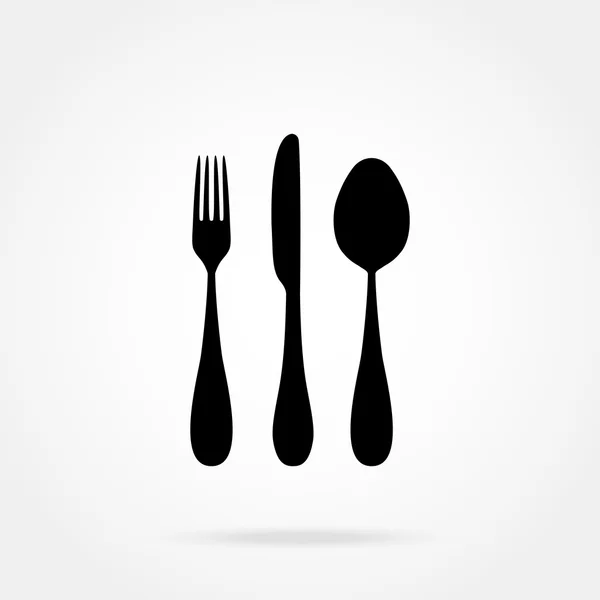 Cutlery icon (spoon, fork, knife) — Stock Vector