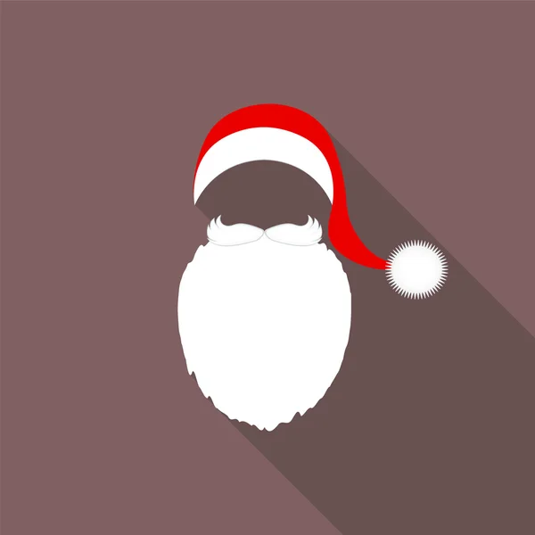 Čepice Santa Claus, bradka a knír — Stockový vektor