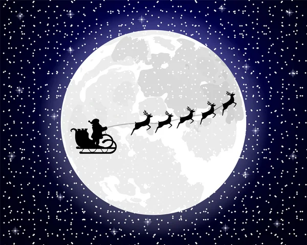 Père Noël chevauchant sur un renne — Image vectorielle