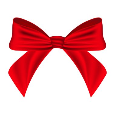 Beyaz arkaplanda kırmızı fiyonk 