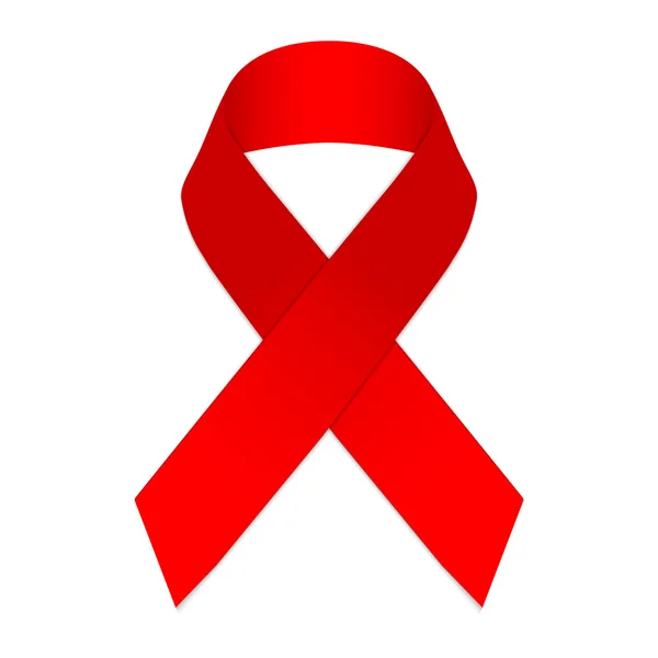 Red ribbon a symbol of the fight against AIDS — Stock Vector