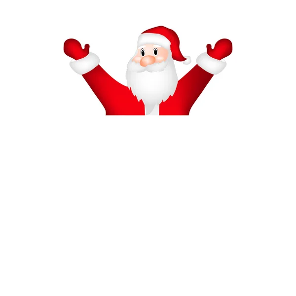 Père Noël avec bannière blanche — Image vectorielle