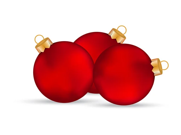 Palle di Natale rosse su sfondo bianco — Vettoriale Stock
