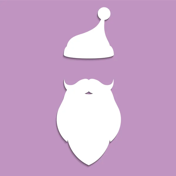 Sombrero, bigote y barba de Santa — Vector de stock