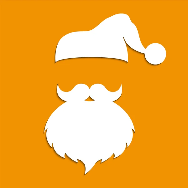 Chapéu de Papai Noel, bigode e barba — Vetor de Stock