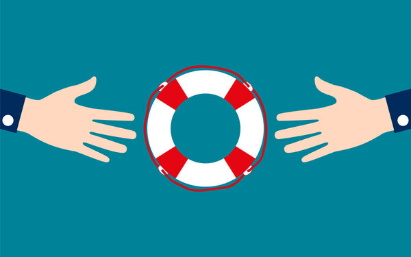 Бизнесмены тянутся к спасательной жиле для выживания в условиях кризиса
