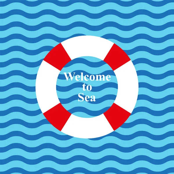 Deniz yazıt Lifebuoy hoş geldiniz — Stok Vektör