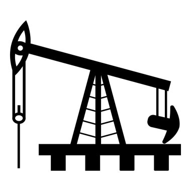 Petrol sondaj platformu siluet beyaz bir arka plan üzerinde