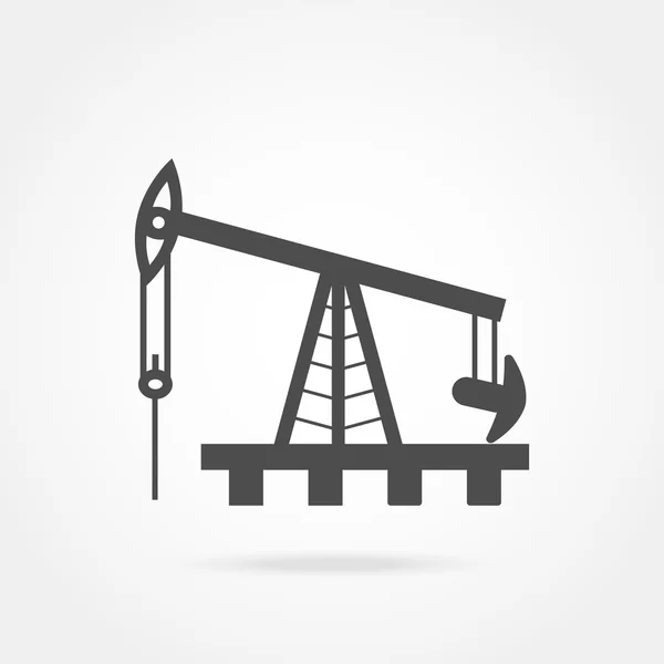 Silhueta de equipamento de óleo em um fundo branco — Vetor de Stock