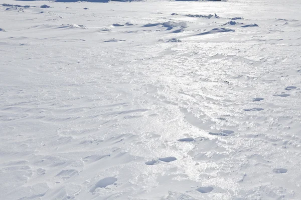 冬の太陽に照らされた滑らかな積雪 — ストック写真