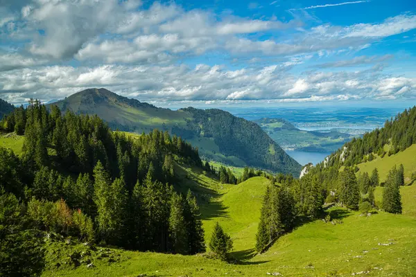 Malerischer Blick Auf Grüne Berge Von Der Klewenalp Der Schweiz — Stockfoto