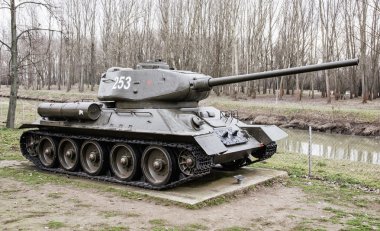 Soviet tank T-34-85 of the World war II clipart