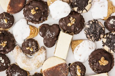 Hassas çikolata kurabiye, tatlı yiyecek closeup fotoğraf