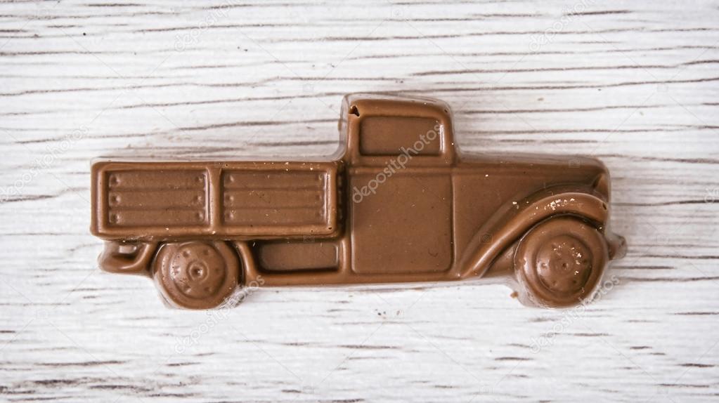 Little chocolate retro pickup truck