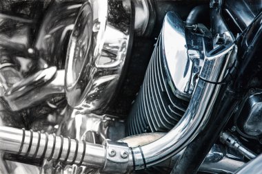 Kıdemli motosiklet, sanat tekniği için kroki