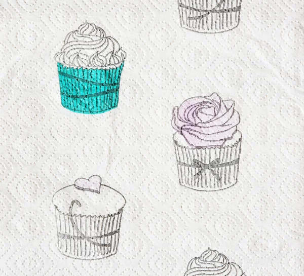 Rollo de toalla de papel de cocina con tema cupcakes —  Fotos de Stock