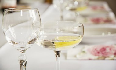 Doğum günü partisi için limonlu vermut bardak