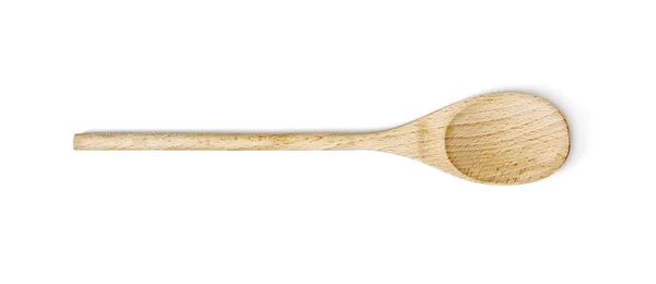 One wooden spoon on the white background — Stock Photo, Image