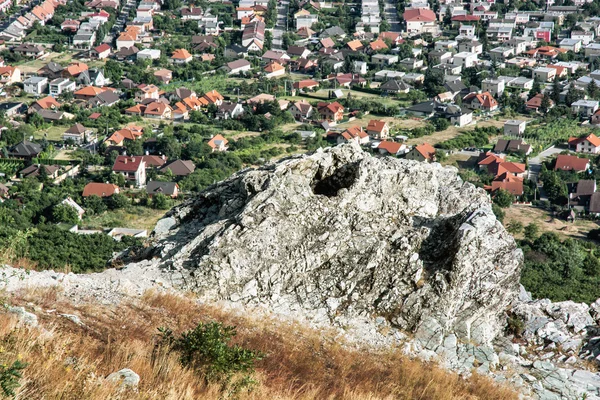 Rural landscape and village from the hill Zobor above the Nitra — Stock Photo, Image