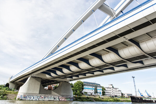 Modern Apollo bridge in Bratislava, Slovakia