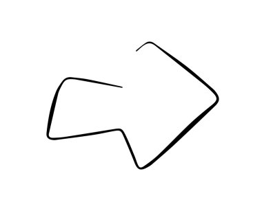 Yarım yamalak ok - doğru yönde, vektör grafiği