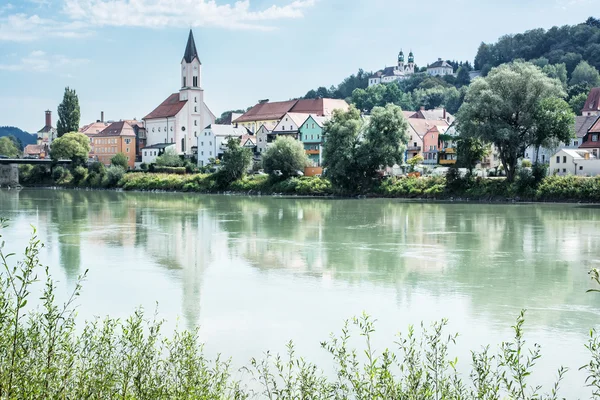 Saint Gertraud church and Sanctuary Mariahilf on the hill in Pas — Stock Photo, Image