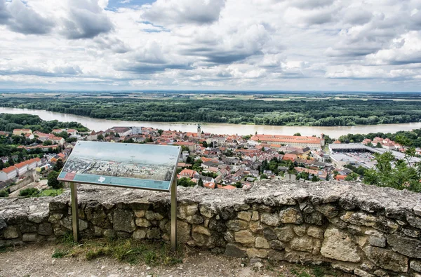Hainburg an der Donau and Danube river from Schlossberg, Austria — Stock Photo, Image