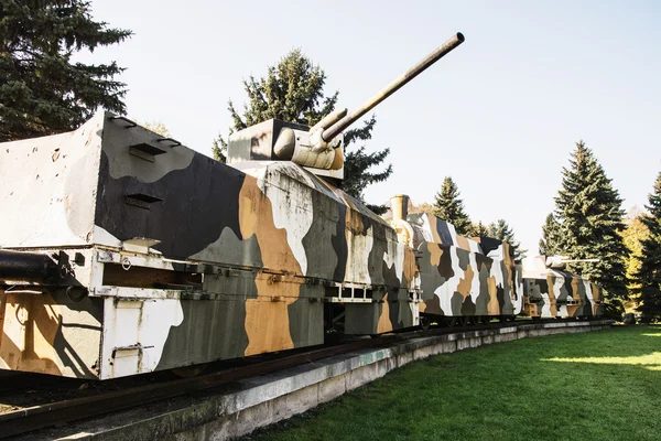 Tren blindado Hurban en Zvolen, Eslovaquia, memorial de la Segunda Guerra Mundial — Foto de Stock