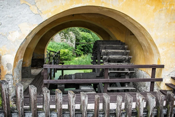 Eski ahşap watermill detay — Stok fotoğraf