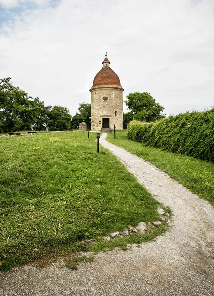 Romanesque rotunda with footpath in Skalica, Slovakia — Stock Photo, Image