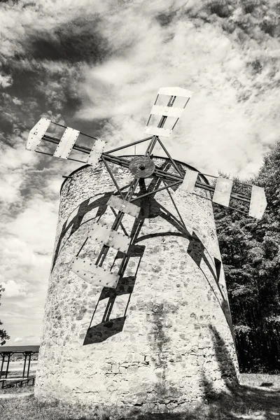 Old tower windmill in Holic, Slovakia, black and white — Stock Photo, Image