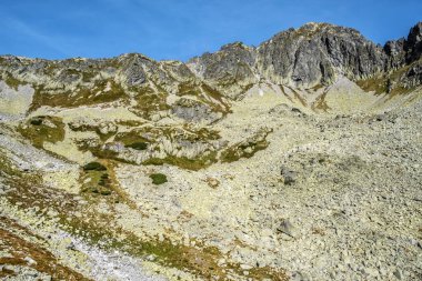 Jahnaci zirvesi, Yüksek Tatras dağları, Slovakya Cumhuriyeti. Mevsimsel doğal sahne. Seyahat hedefi.