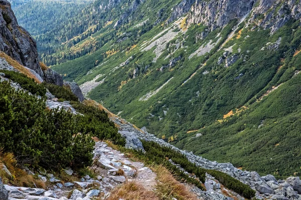Φθινοπωρινή Σκηνή Στην Κοιλάδα Mengusovska Όρη Τάτρα Σλοβακία Θέμα Πεζοπορίας — Φωτογραφία Αρχείου